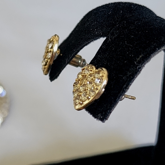 Gold Cuban Link Chain Neckace Bracelet Set with Toggle Clasp Heart Pendants Set - Picture 9 of 9